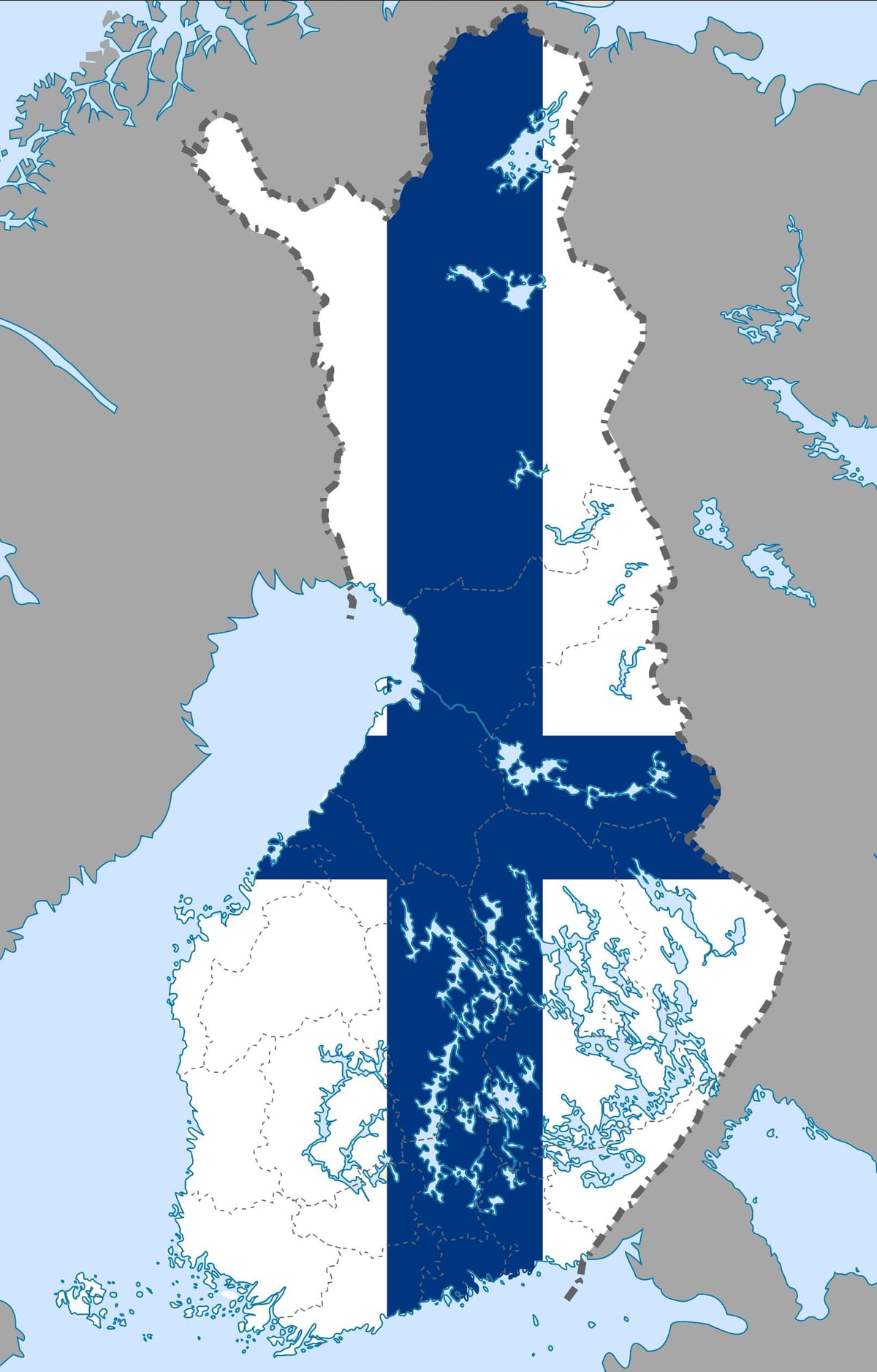 Finnland kort fána