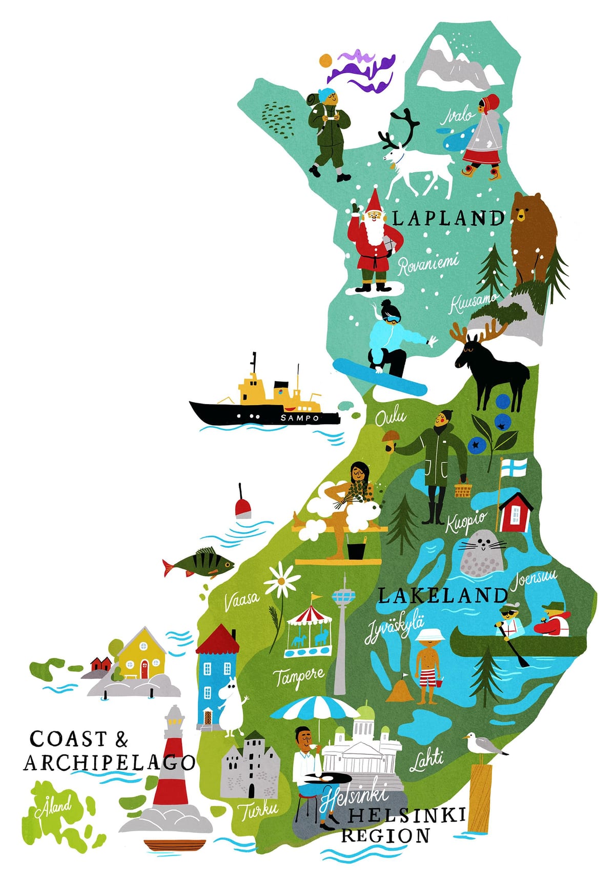 Finnland ferðast kort