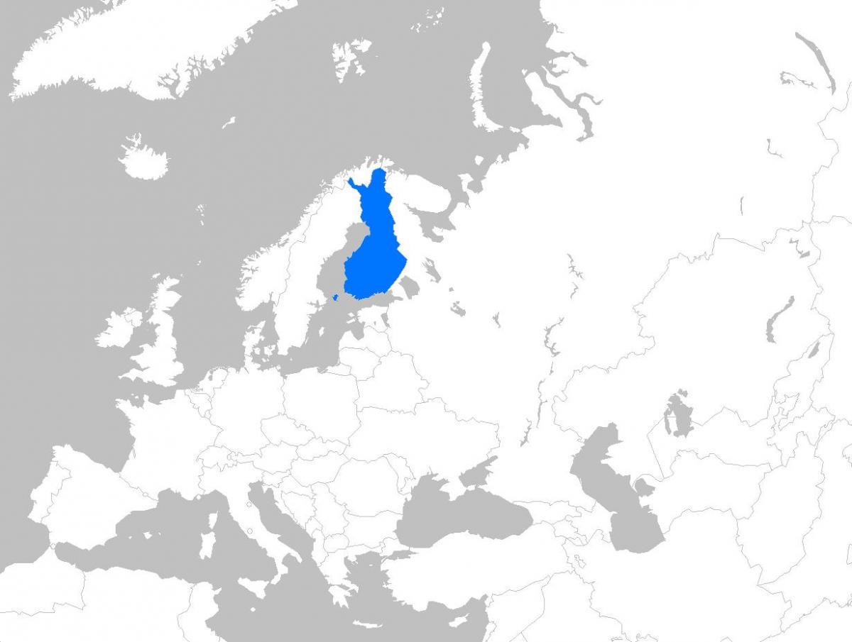 Finnland á kort af evrópu