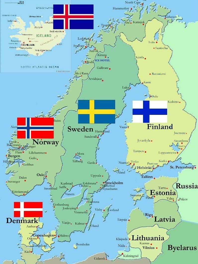 Kort af Finnlandi landi