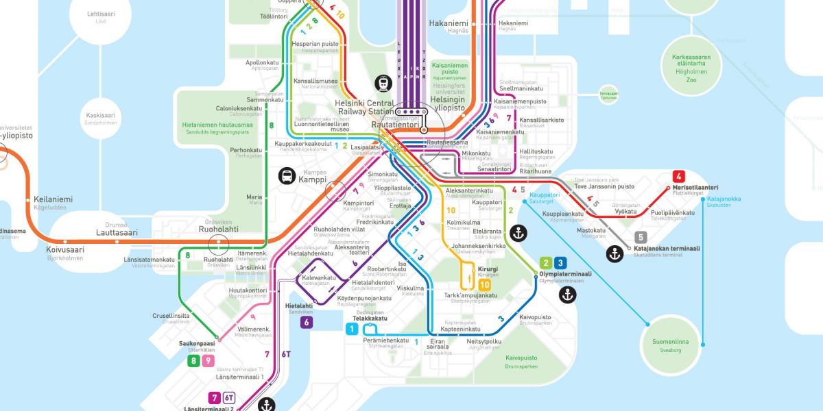 Kort af Finnlandi metro