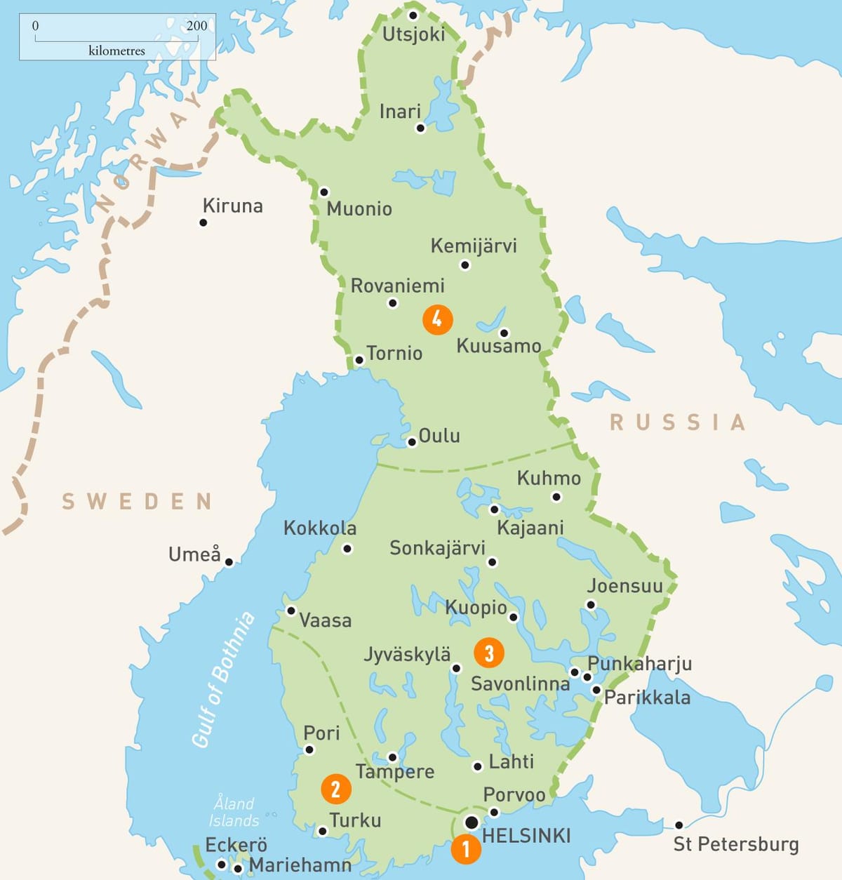 Kort af Finnlandi vötnum