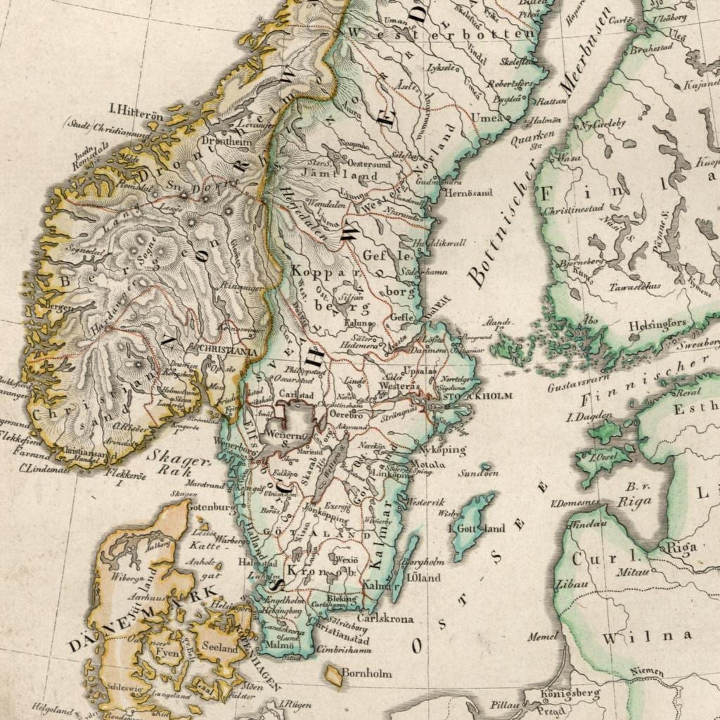 Kort af gamla Finnlandi