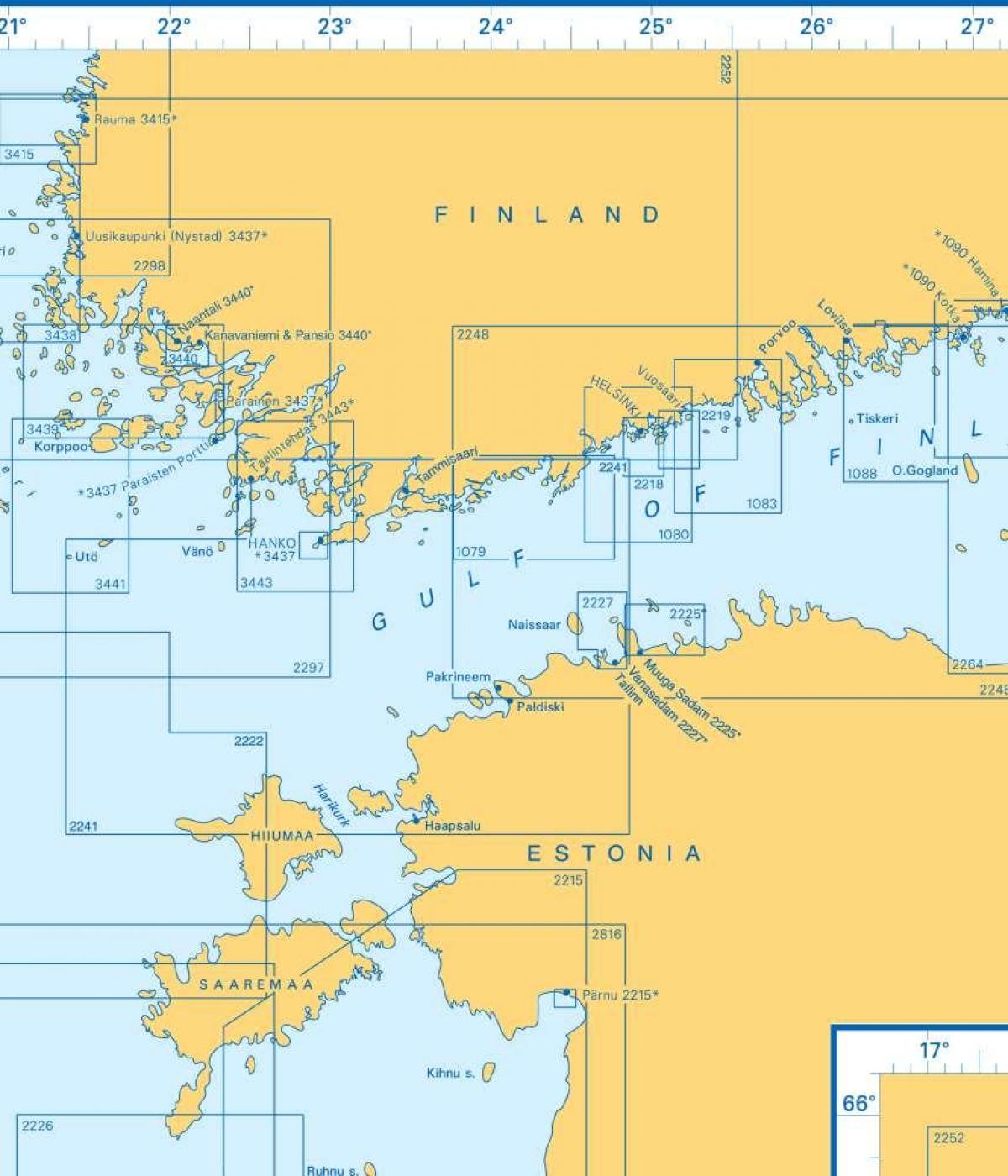 Kort af gulf Finnlands