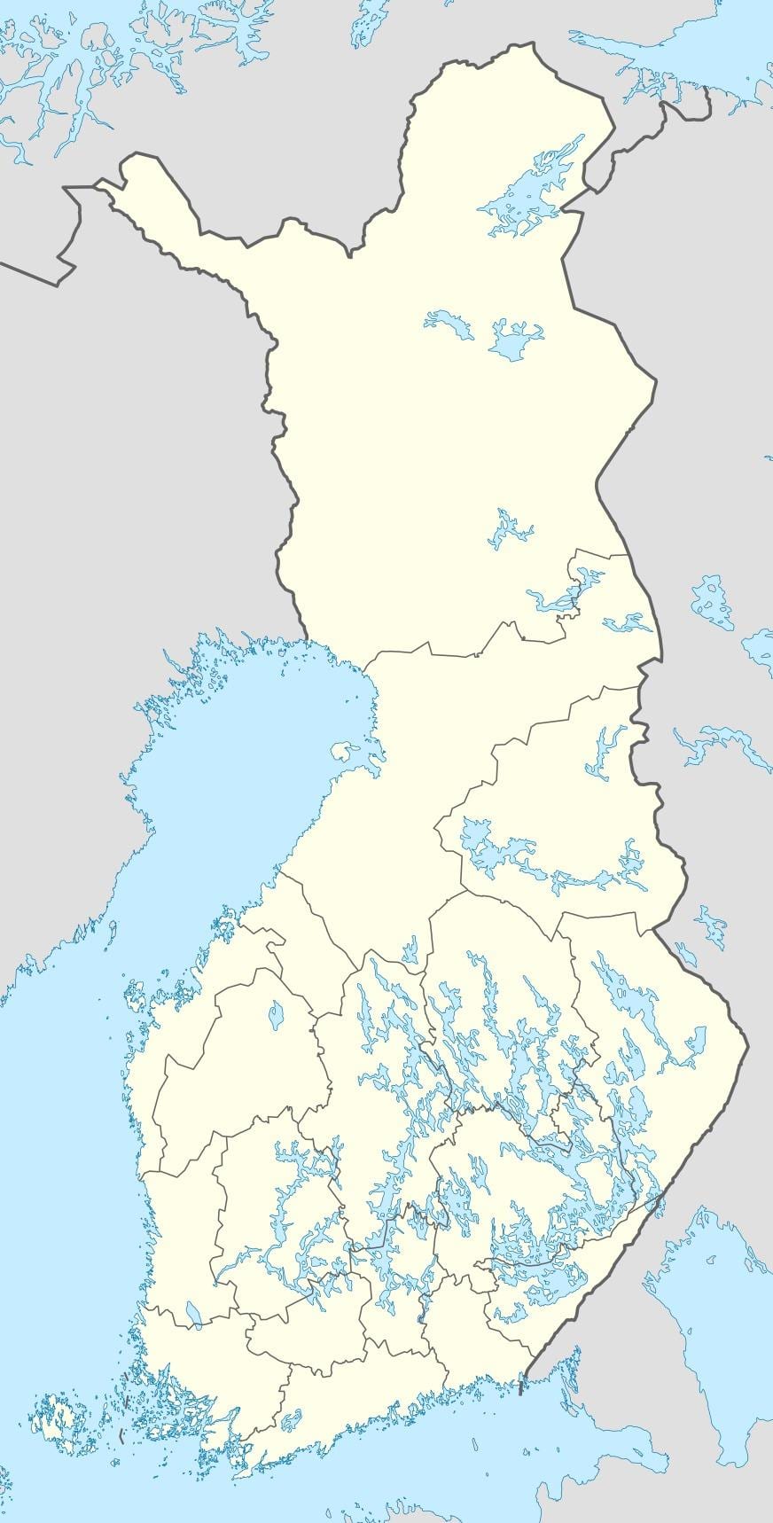 Finnland kort með staðsetningu