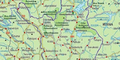 Kort af Finnlandi gönguferðir