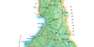 Kort af Finnlandi hækkun