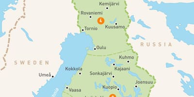 Kort af Finnlandi vötnum
